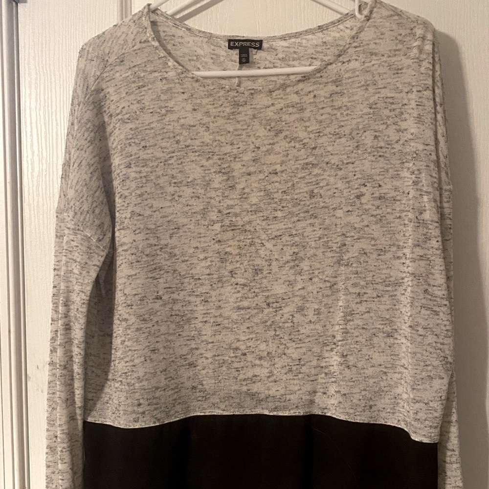 Heather Gray Express Color Block Tunic With Black… - image 2